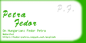 petra fedor business card